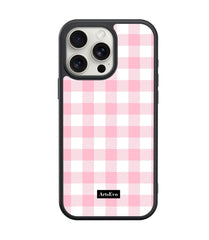 ArtsEvo VitaGuard Series Case, Advanced Printing Technology, 360° All-Round Protection with Unmatched Shockproof Defense, 500+ Designer - Babypink Checkboard