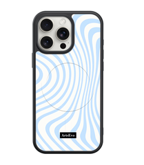 ArtsEvo VitaGuard Series Case, Compatible with MagSafe, Advanced Printing Technology, 360° All-Round Protection with Unmatched Shockproof Defense - BlueandWhite Stripe