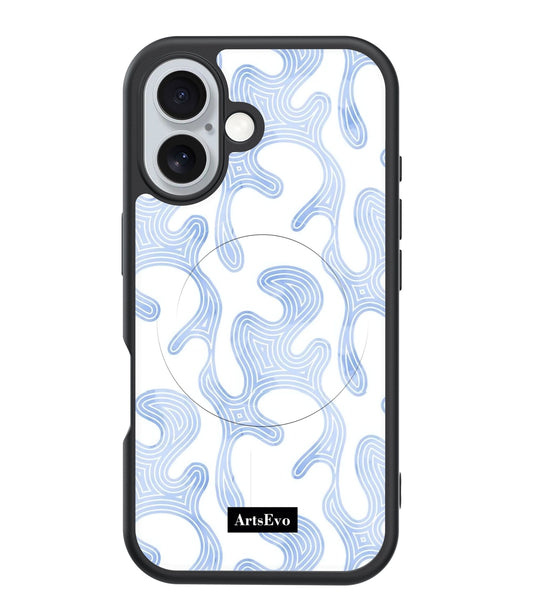 ArtsEvo VitaGuard Series Case, Compatible with MagSafe, Advanced Printing Technology, 360° All-Round Protection with Unmatched Shockproof Defense - Abstract Blue