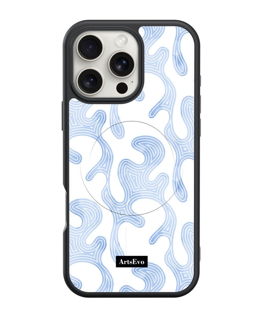 ArtsEvo VitaGuard Series Case, Compatible with MagSafe, Advanced Printing Technology, 360° All-Round Protection with Unmatched Shockproof Defense - Abstract Blue